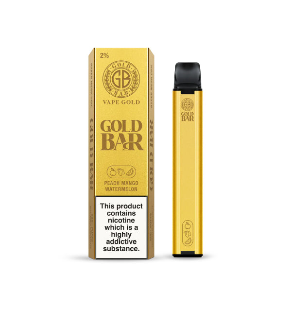 Peach Mango Watermelon Gold Bar Disposable Vape Box of 10