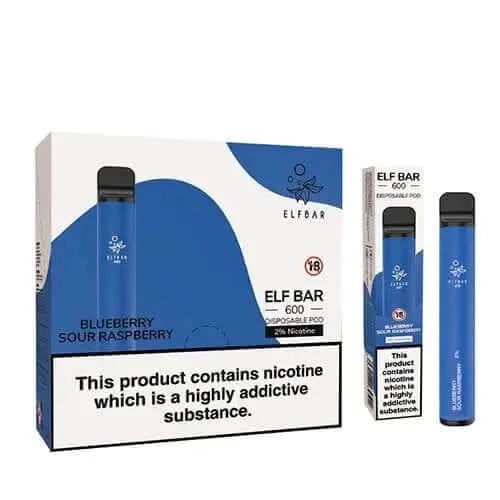 Blueberry Sour Raspberry Elf Bar Disposable Vape Box of 10